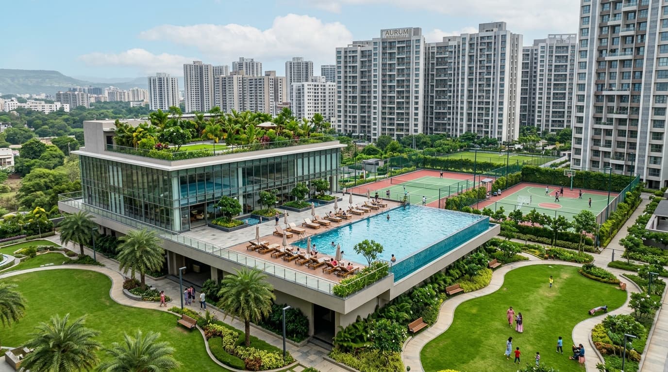 Mahindra Mahalunge World Class Amenities Deck with Resort Pool